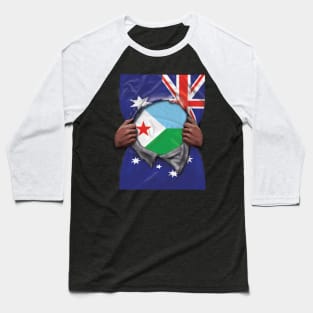 Djibouti Flag Australian Flag Ripped - Gift for Djiboutian From Djibouti Baseball T-Shirt